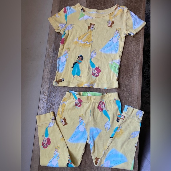 Disney Princess Yellow and Blue Kids Pajama Set - Picture 7 of 7